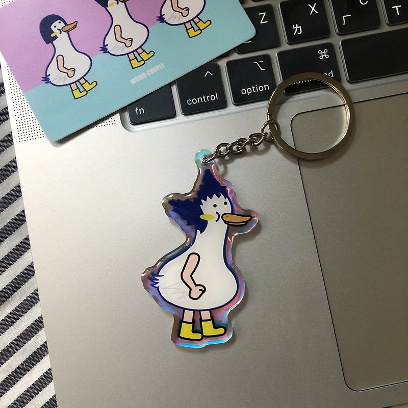 Crazy duck magic color acrylic key ring one - Keychains - Acrylic Multicolor