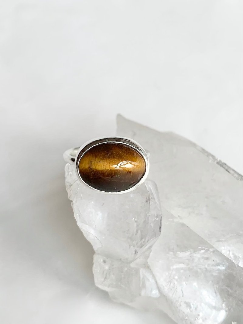 Tiger Eye Ring No. 15 - แหวนทั่วไป - เครื่องเพชรพลอย สีนำ้ตาล