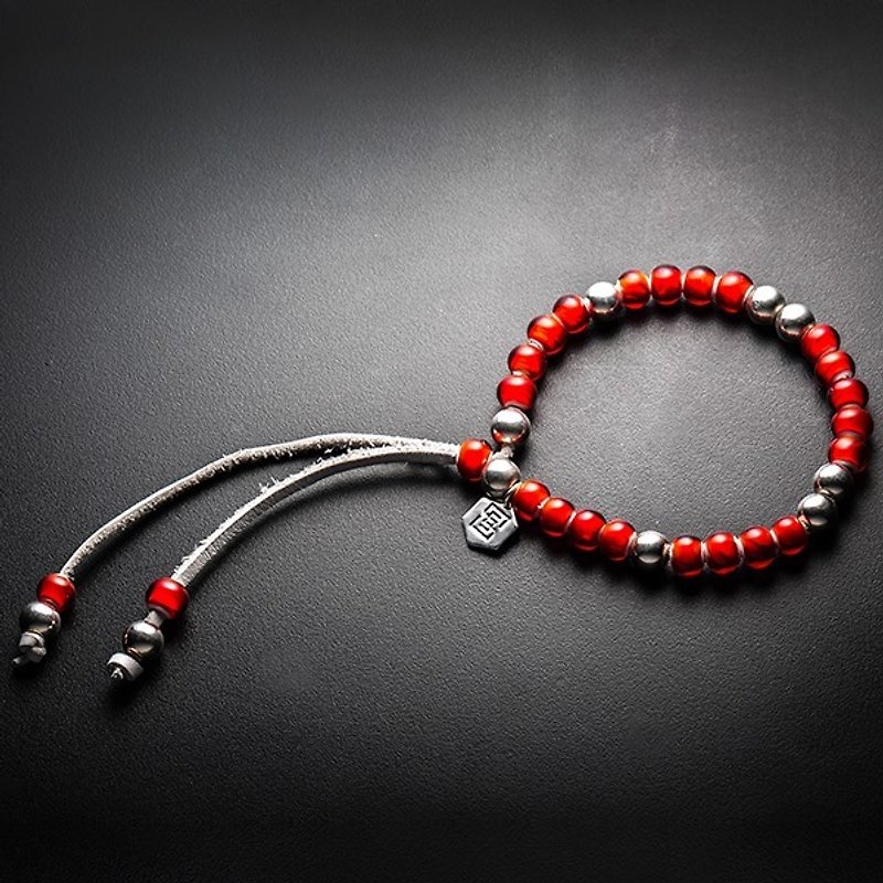 Handmade glass bead bracelet Solo Lazurite Beads Bracelet - สร้อยข้อมือ - เครื่องเพชรพลอย 