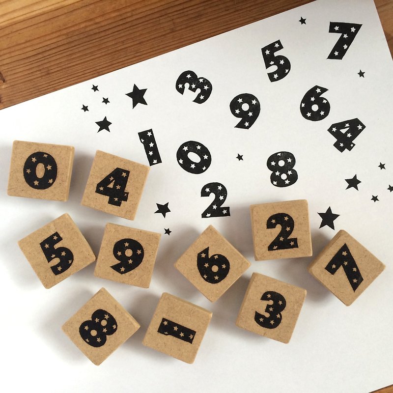 Glitter star number stamp - Stamps & Stamp Pads - Other Materials White