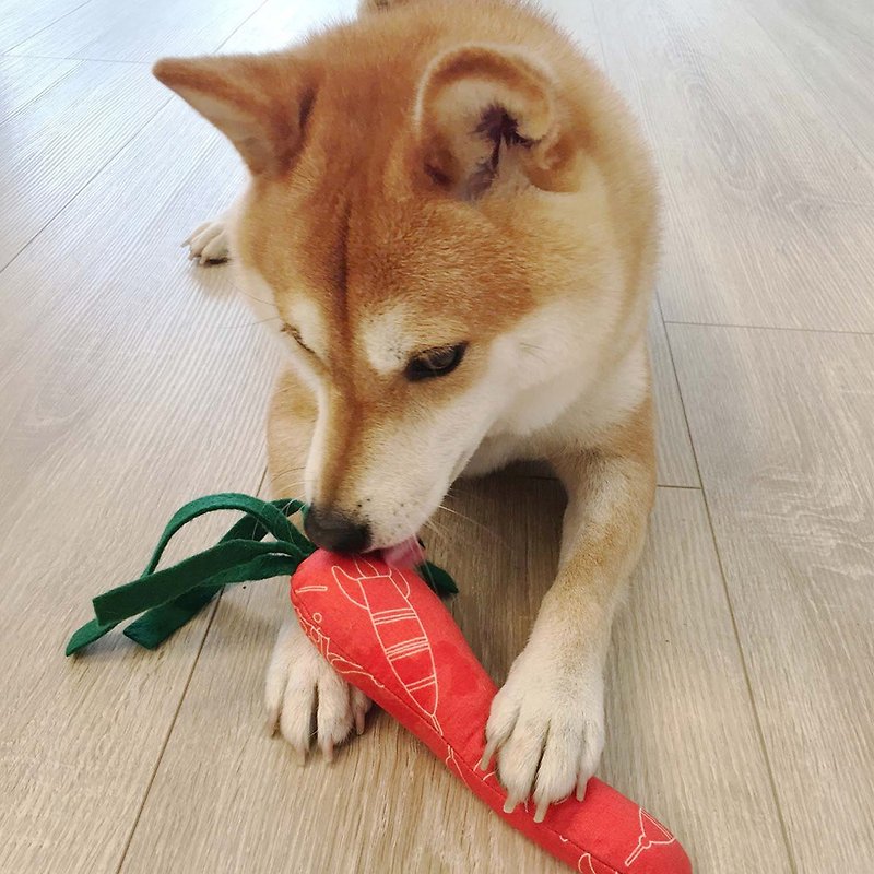 狗玩具- 福系列/蘿蔔(紅) - 貓/狗玩具 - 棉．麻 紅色