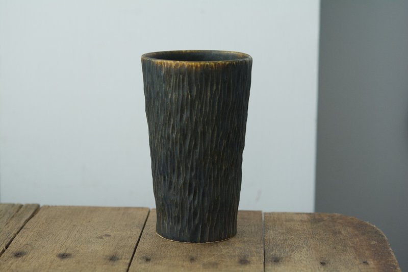 鑿木紋杯 | 黑檀 | A - 茶壺/茶杯/茶具 - 瓷 黑色