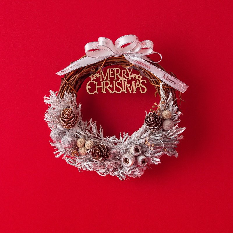 Snow White Christmas Wreath Christmas Limited Exchange Gift Christmas Decoration Christmas Arrangement Gift with Lights - Dried Flowers & Bouquets - Plants & Flowers 