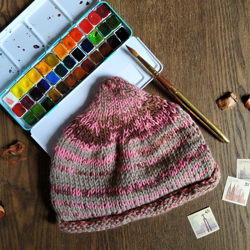 Pure wool handmade elf hat woolen hat-mischief - หมวก - ขนแกะ 