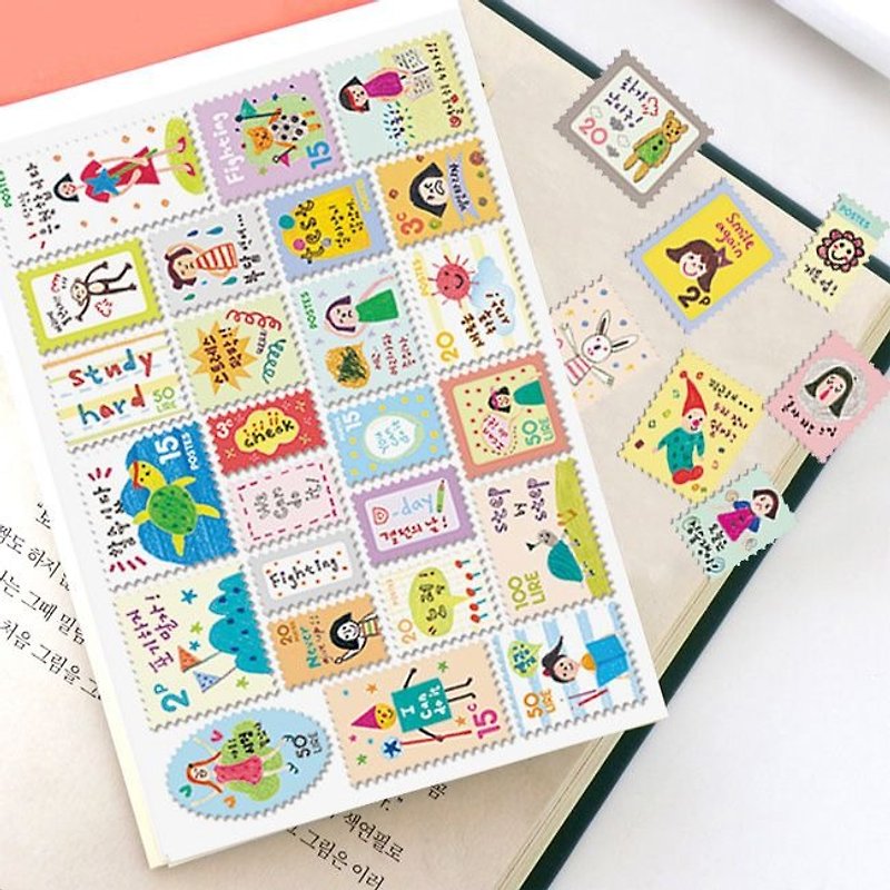 7321 stamp sticker set V4-EJ B02, 7321-04665 - สติกเกอร์ - กระดาษ หลากหลายสี