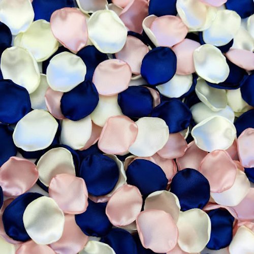 Decoration Party Store Navy and pink wedding decor Blush pink ivory flower petals Navy blue petals