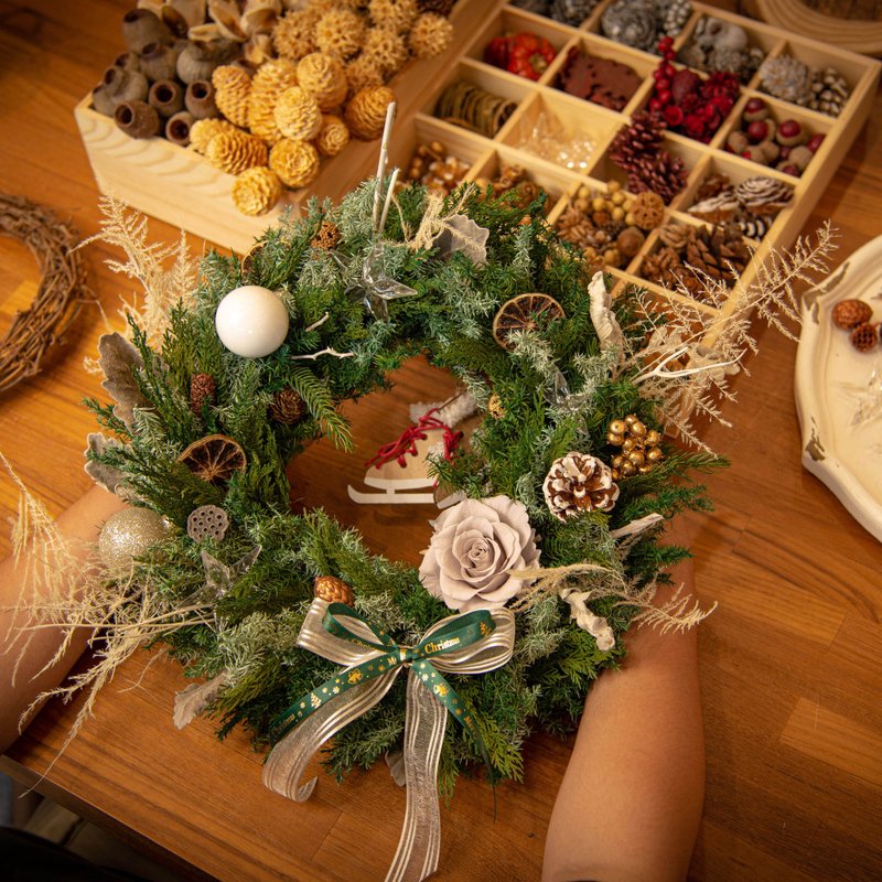 [Christmas Wreath DIY] Star Star Everlasting Flower Christmas Wreath | Taichung Floral Class - Plants & Floral Arrangement - Plants & Flowers 