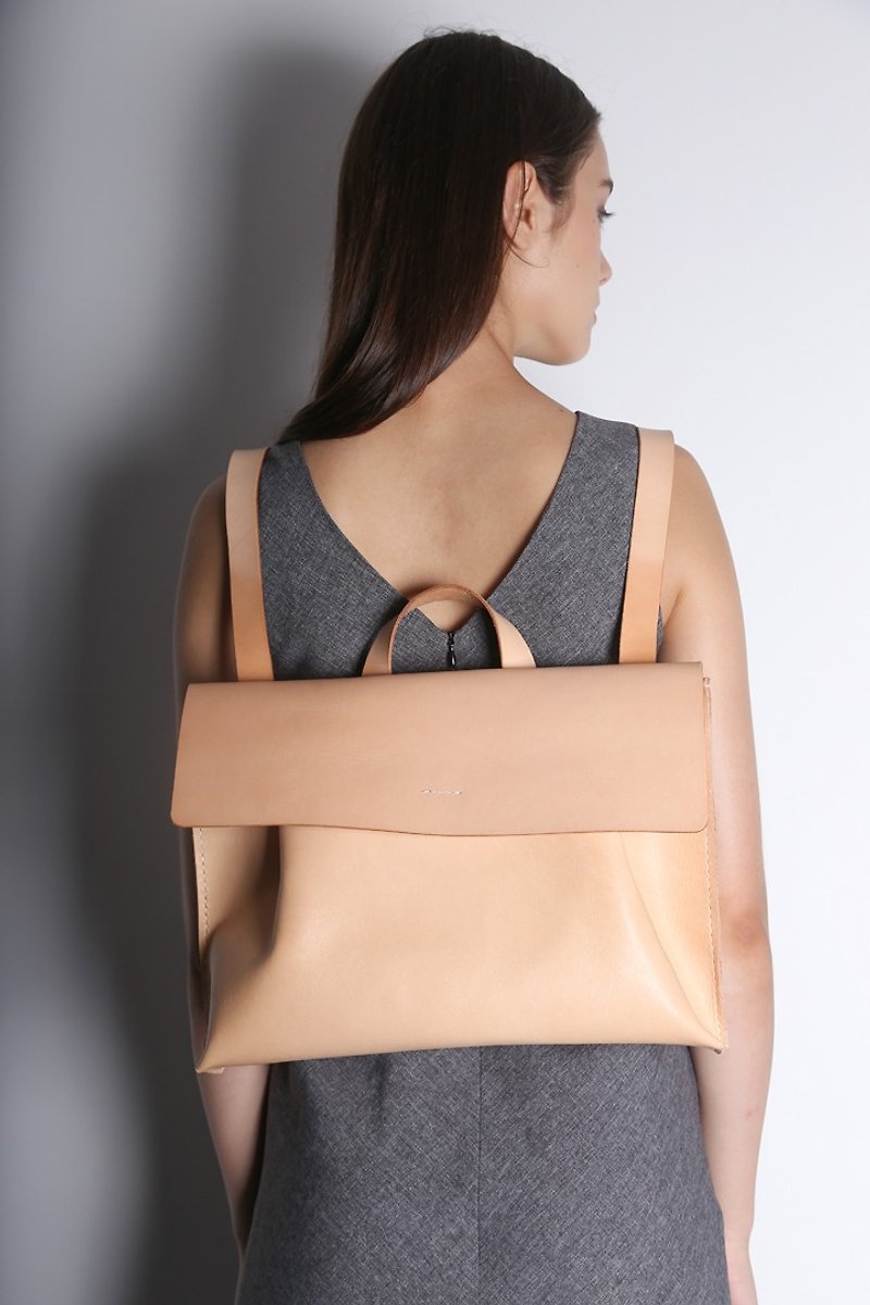 Different Materials - Backpack - 背囊/背包 - 真皮 咖啡色