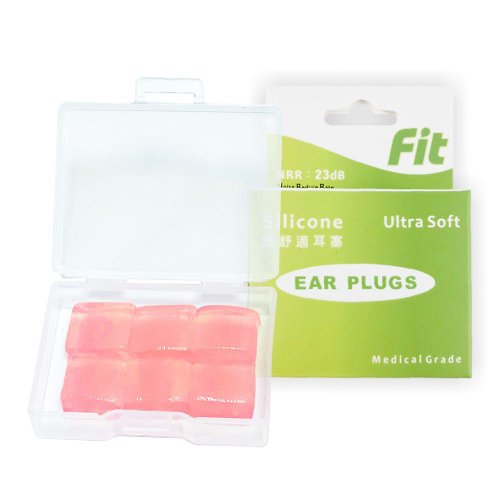 ER FIT-可塑型環保矽膠耳塞 【FIT】矽膠耳塞-粉色6入 柔軟可塑 隔音防噪 睡眠 - 內付收納