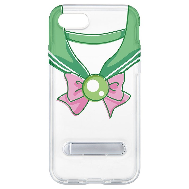 Sailor suit green hidden magnet holder iPhone XS Max XR X 8 7 Plus mobile phone case - เคส/ซองมือถือ - พลาสติก ขาว
