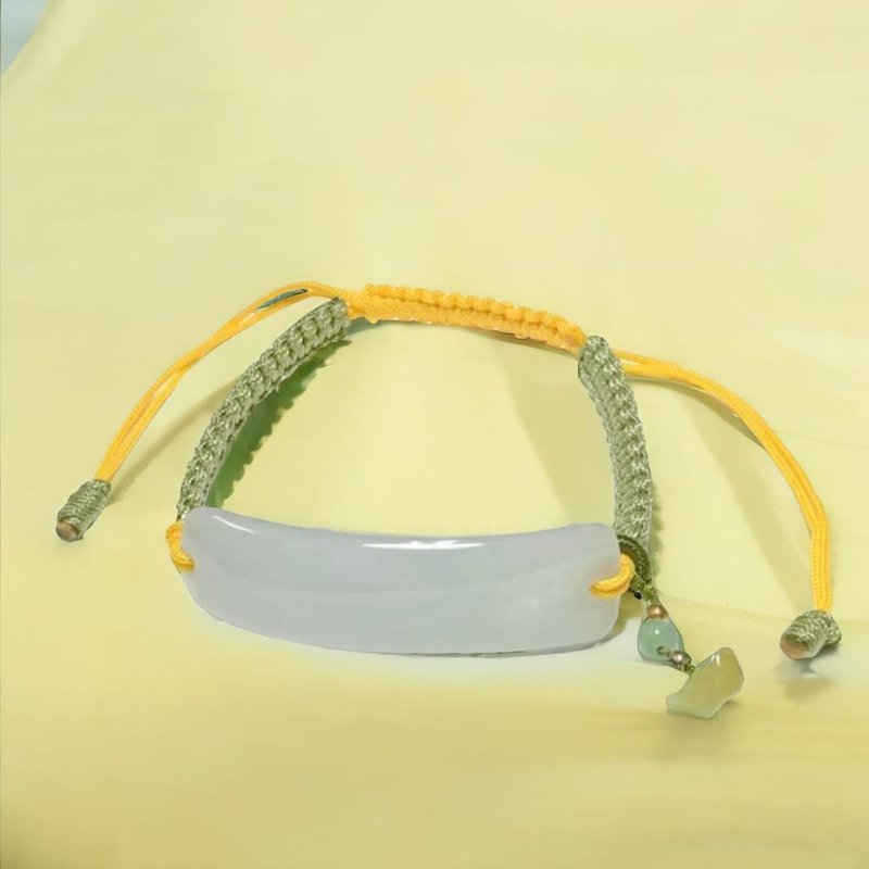 [May Nothing Happen] Ice Jadeite Wushi Brand Braided Bracelet | Natural Burmese Jade A-grade | Gift - Bracelets - Jade Transparent