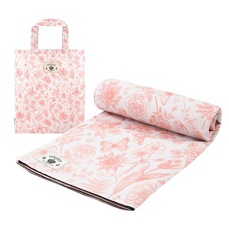Water-repellent outdoor camping picnic mat (comes with matching storage bag) Pink retro print Made in Taiwan - ชุดเดินป่า - วัสดุกันนำ้ 