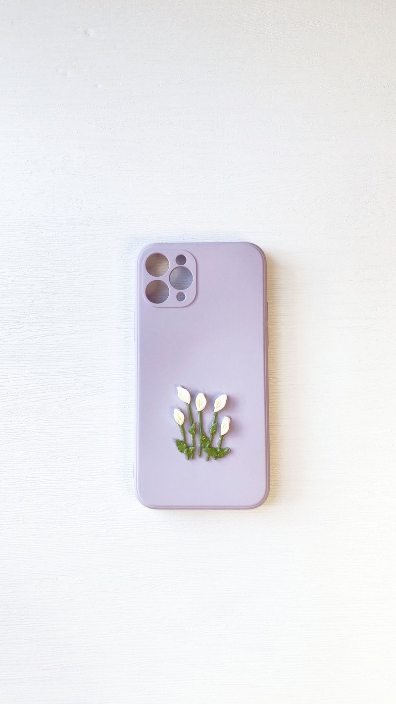 小清新 手工黏土海芋花/洋芋花iPhone手機套手機殼 - 手機殼/手機套 - 黏土 