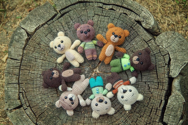 Crochet bear, Crochet bear Stuffed toy, bear toy, knitted bear - 寶寶/兒童玩具/玩偶 - 羊毛 