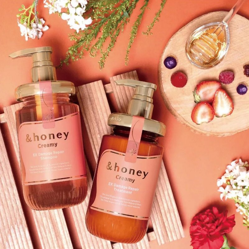 Japan&honey creamy honey berry repair shampoo and conditioner 2-piece set - แชมพู - วัสดุอื่นๆ สีส้ม