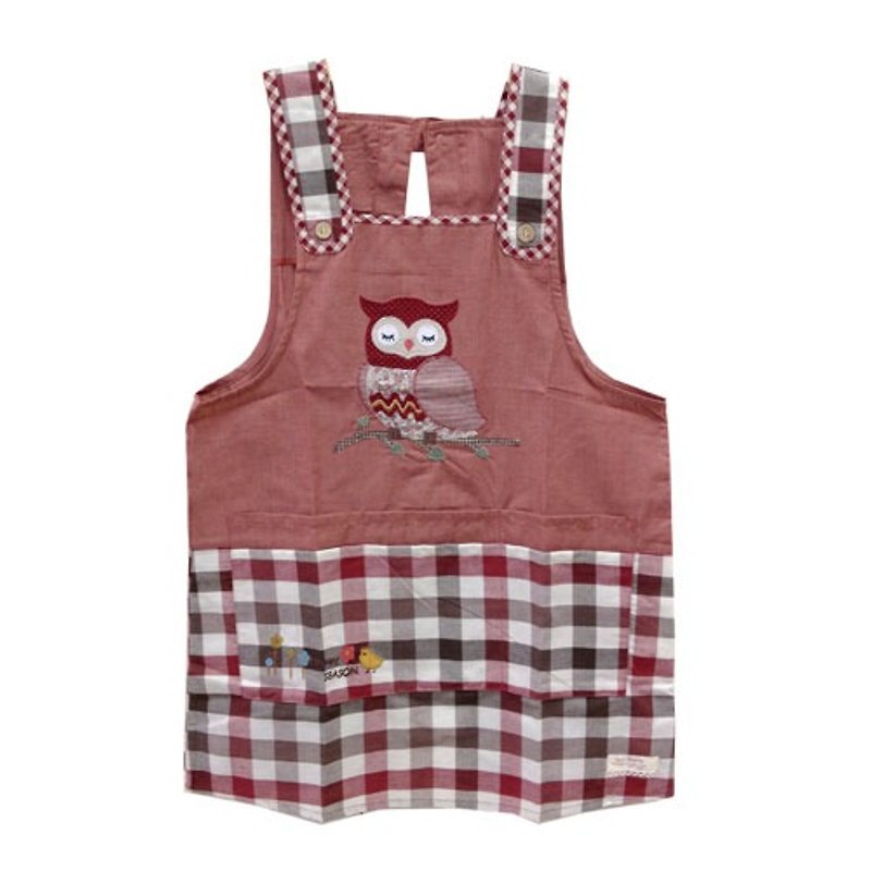 [BEAR BOY] and wind six pocket apron - blessing owl - red - Aprons - Other Materials 