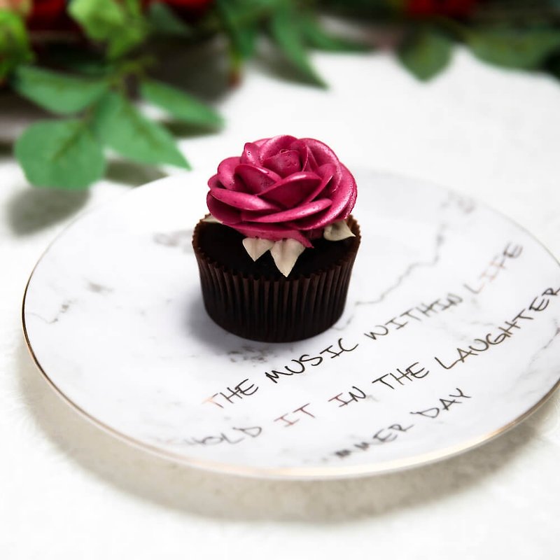 FelicitasPâtissérie3Dローズシェイプカップケーキシングルパック - ケーキ・デザート - 食材 レッド
