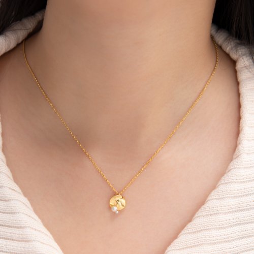 Olivia Yao Jewellery 【品牌設計款最佳禮物】瓣葉 純銀鍍金 天然珍珠 項鍊