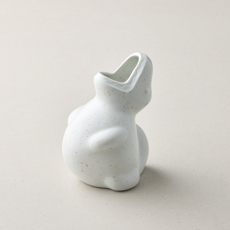 日本美濃燒 - 江戶仰天大肚龍花瓶 (13.5cm) - 花瓶/花器 - 瓷 白色