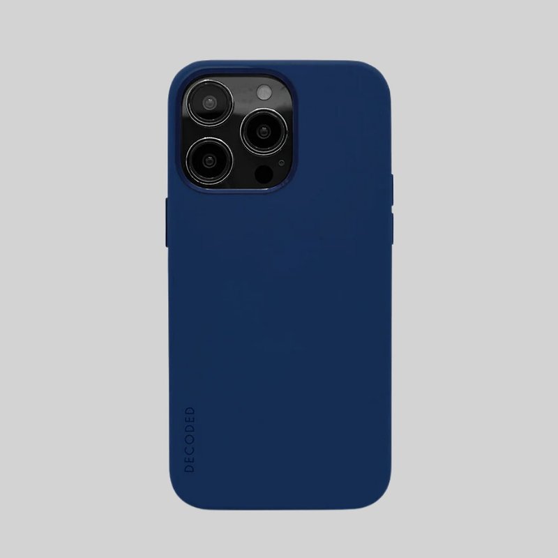 [Limited time 30% off] DECODED | iPhone 14/13 Series Antibacterial Silicone Phone Case - Dark Blue - Phone Cases - Silicone Blue