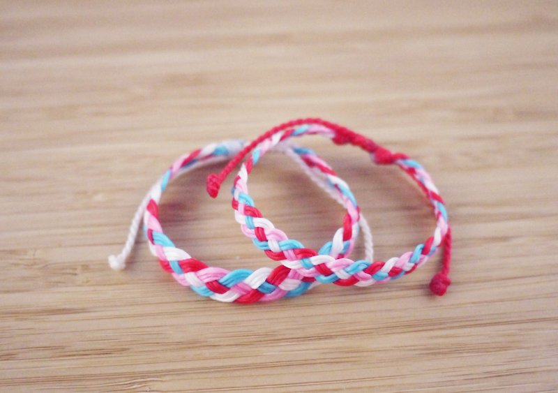 [Alice] Silk Wax Thread Braided Bracelet [Double Purchase] - Bracelets - Other Materials Multicolor
