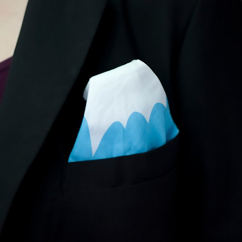 Handkerchief with Mt. Fuji appearing in your pocket / Handkerchie-fuji - Handkerchiefs & Pocket Squares - Cotton & Hemp 