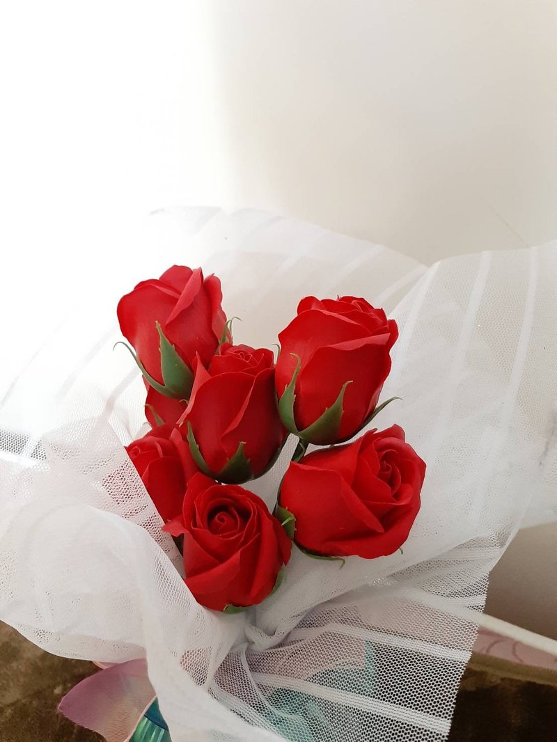 皂花-玫瑰(大花束) - 擺飾/家飾品 - 植物．花 紅色