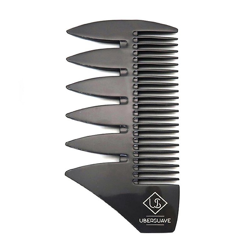 Ubersuave Metal Double Tooth Comb/ Professional Oil Comb Straight Hair Comb Row Comb Flat Comb - อุปกรณ์แต่งหน้า/กระจก/หวี - โลหะ 