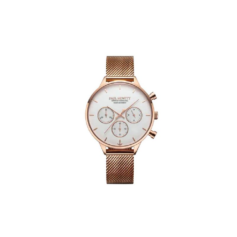 Watch Oceanpulse Line Rose Gold White Mesh Rose Gold - 對錶/情侶錶 - 不鏽鋼 白色