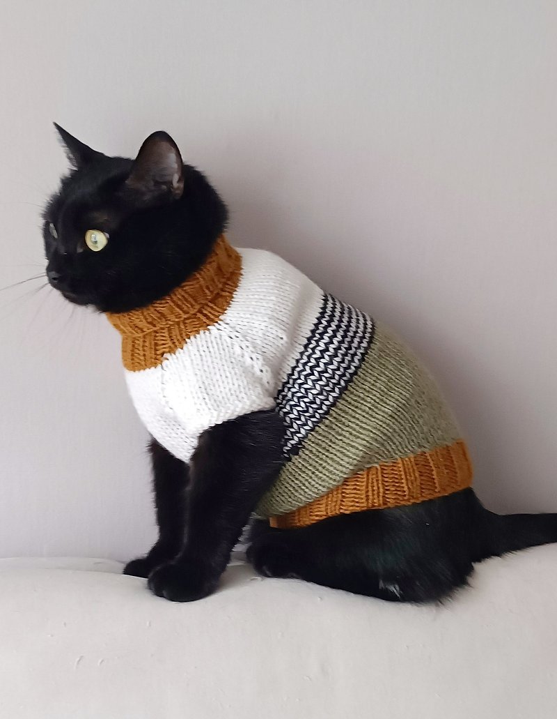 Sweater for cats Sphynx cat sweater Cat jumper Kitten sweater Small dog sweater - ชุดสัตว์เลี้ยง - ขนแกะ 
