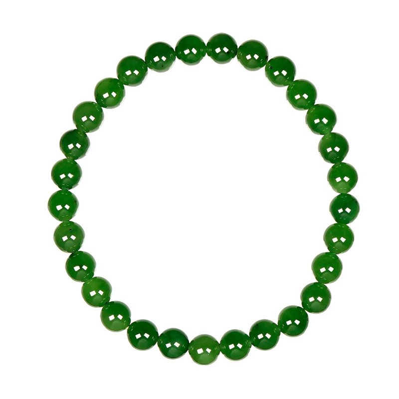 Nephrite Jade Apple Green 5.8-6.2mm Bracelet - สร้อยข้อมือ - เครื่องประดับพลอย หลากหลายสี