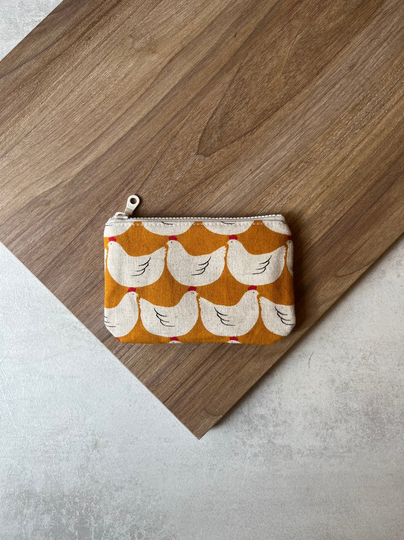 Coin Purse丨Cuckoo Chicken Orange - Coin Purses - Cotton & Hemp 