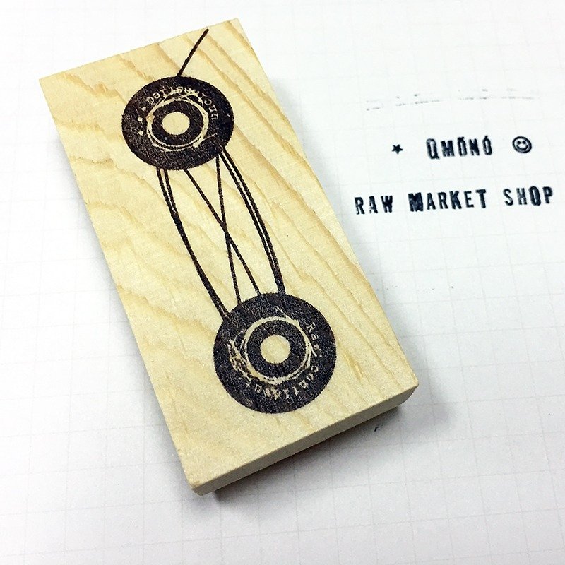 Raw Market Shop Wooden Stamp【Eyelet No.17】 - Stamps & Stamp Pads - Wood Khaki