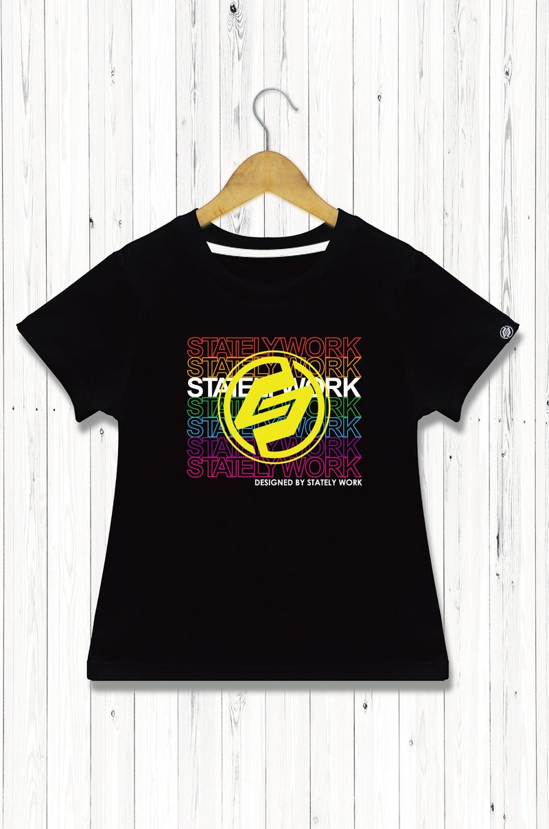 STATELYWORK neon LOGO T-children short T - อื่นๆ - ผ้าฝ้าย/ผ้าลินิน สีดำ