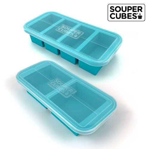 MaryMeyer 快速出貨【Souper Cubes】多功能食品級矽膠保鮮盒_2件組2格+4格