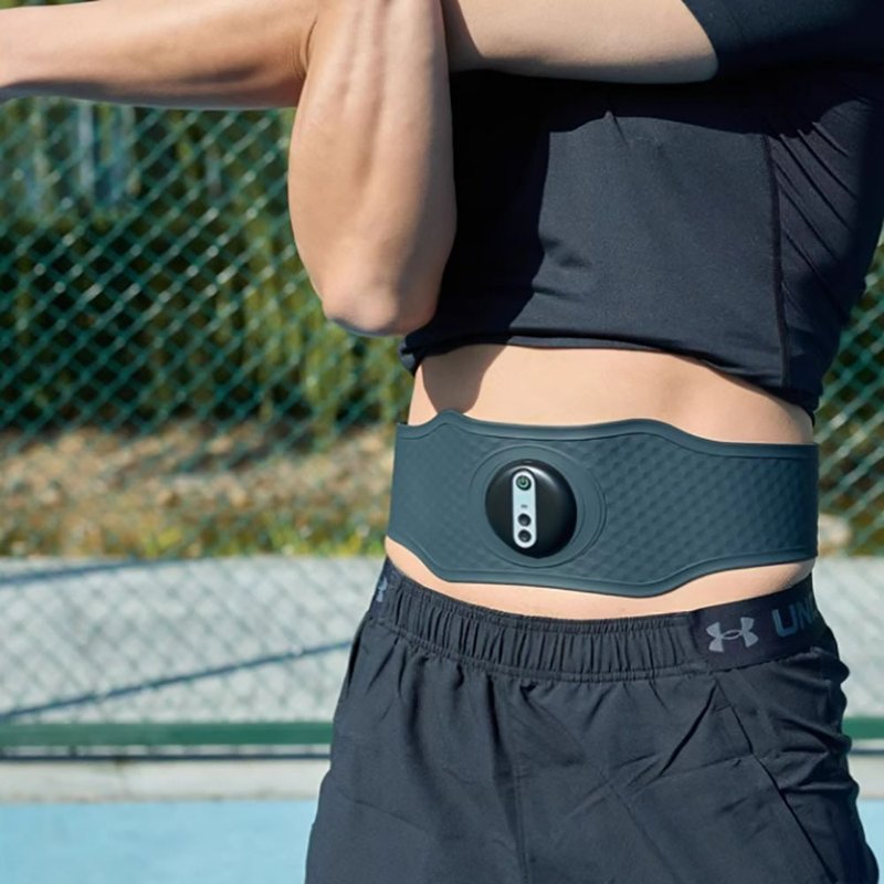 マイクロカレントマッサージウエストベルト、腹部ベルト、低周波パルス、プロ仕様の腰筋弛緩トレーニング器具 - その他の電化製品 - その他の素材 ブラック