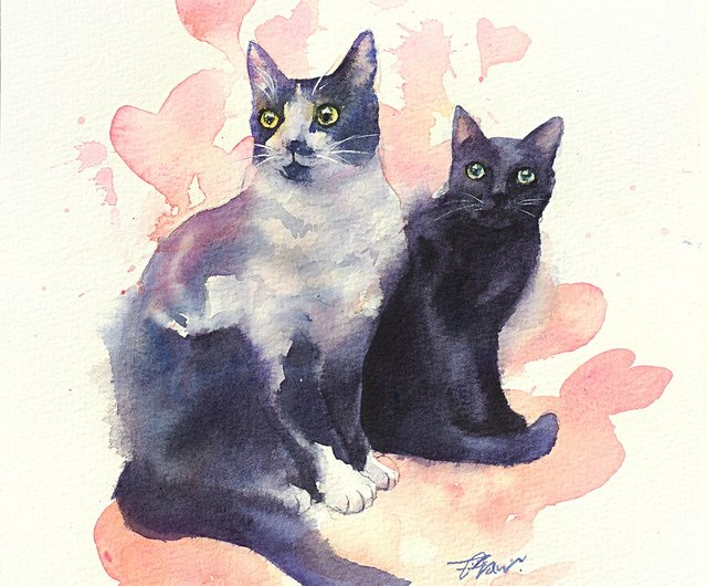 水彩原画【One and One Half Love】 - ショップ Tsbudayi ポスター・絵