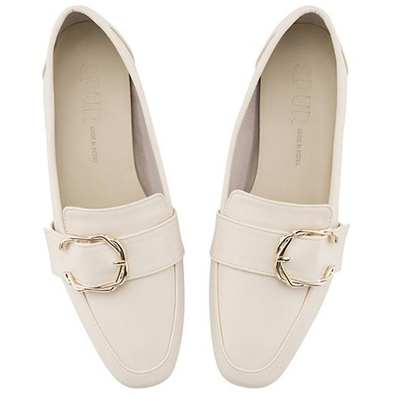 PRE-ORDER SPUR Looper Twisted buckle loafer OS9002 IVORY - Women's Oxford Shoes - Faux Leather 