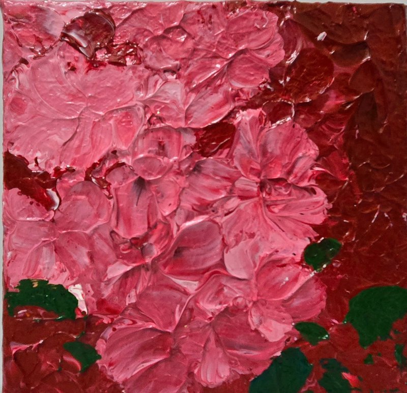 壓克力畫/丙烯藝術/原創手繪【粉柔綻放】20×20裝飾掛畫 - 擺飾/家飾品 - 壓克力 