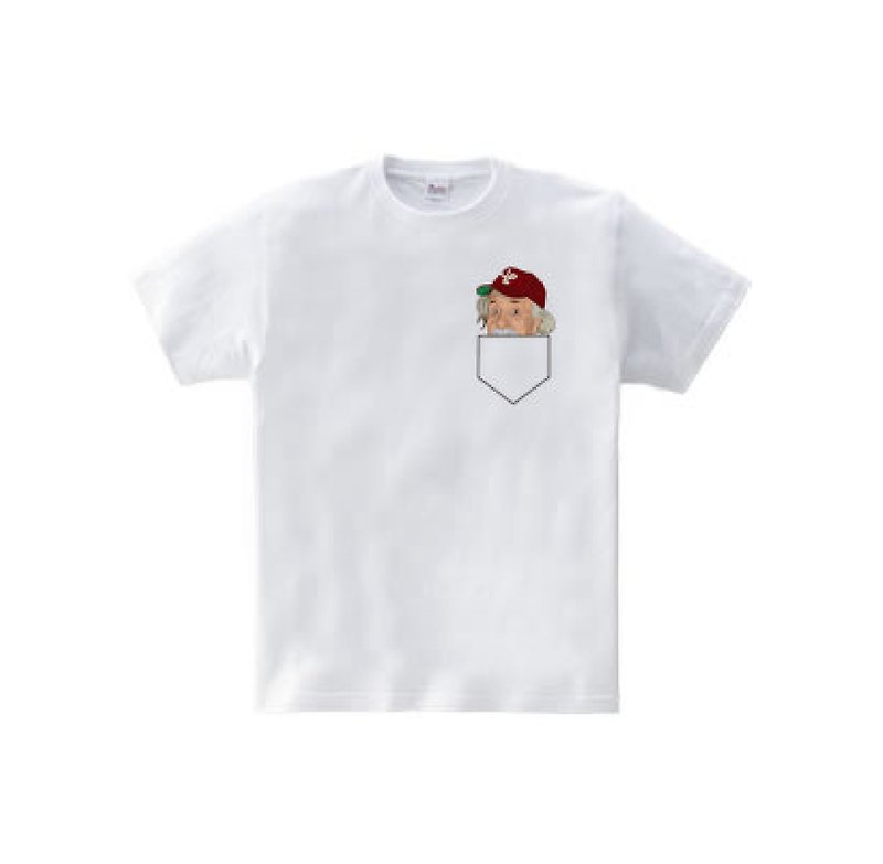 アインシュタインポケット（5.6oz Tシャツ） - 中性衛衣/T 恤 - 棉．麻 白色
