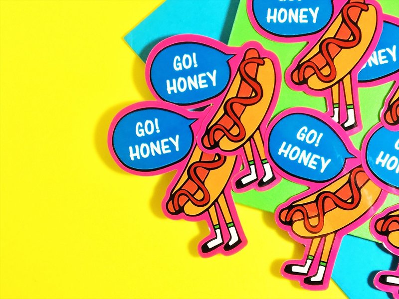 GO!!HONEY / sticker - Stickers - Waterproof Material Orange