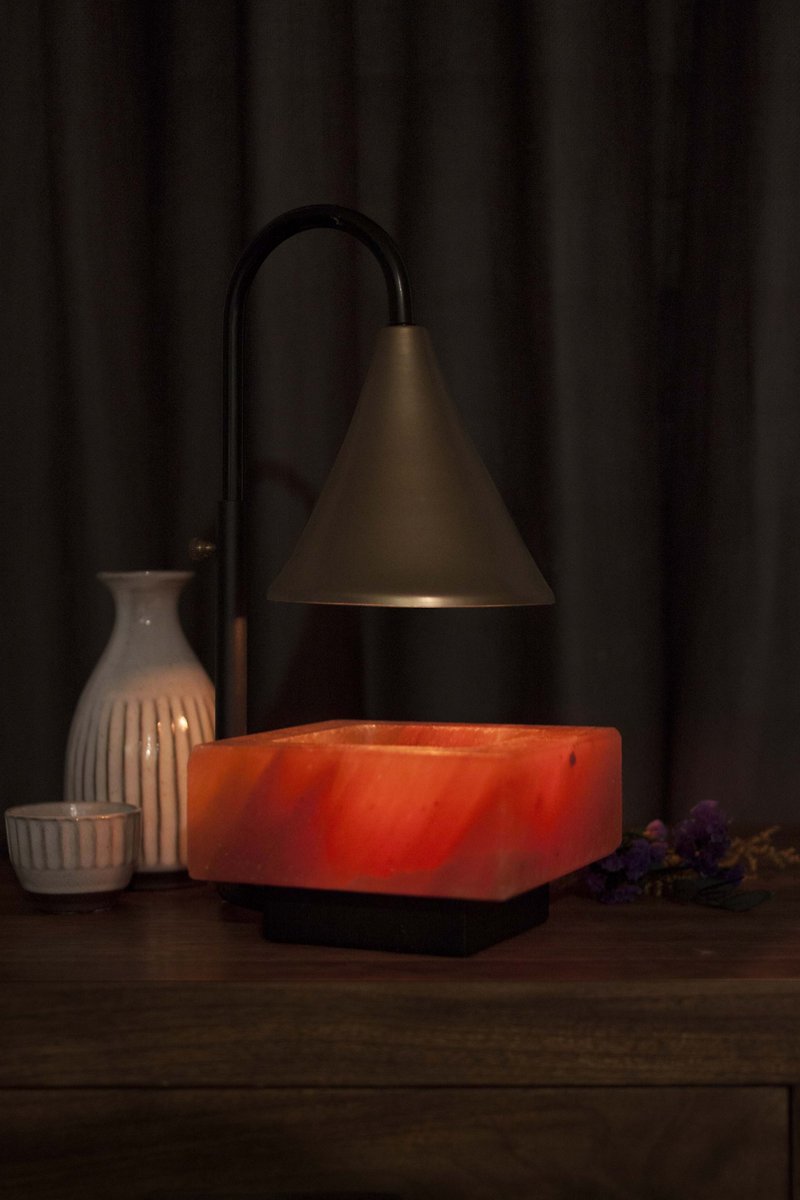 [LumiAroma light and atmosphere basin] diffused rose salt pedestal-special red rose (not including touch lamp holder) - โคมไฟ - วัสดุอื่นๆ 