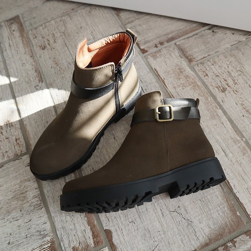 【Twilight of the winter】3M Waterproof Boots -  Army Green - Women's Booties - Genuine Leather Green
