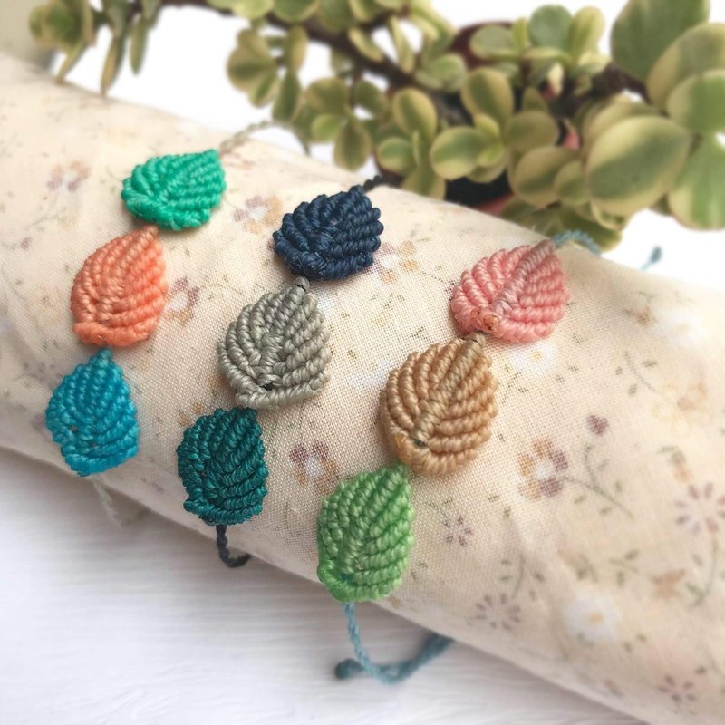 客製化禮物三葉幸運手環 - 蠟線編織手環 - 手鍊/手環 - 防水材質 多色