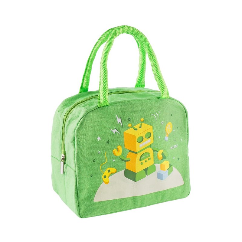 【KOM】Exclusive new model-Dream Series-Children’s Lunch Insulated Meal Bag-Robot - Lunch Boxes - Waterproof Material Green