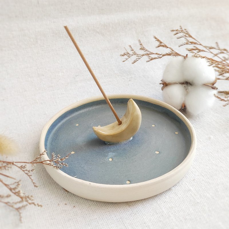 Yuejian ceramic incense holder/incense stick-Qingkong - น้ำหอม - ดินเผา สีน้ำเงิน