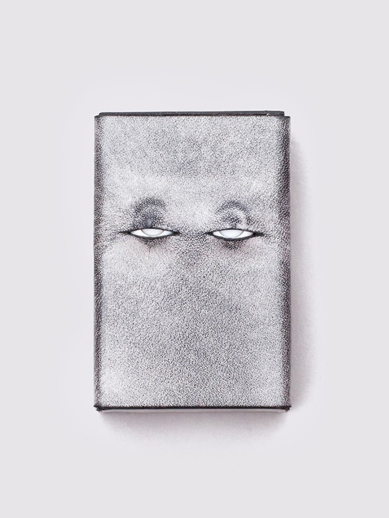 Gray/Pink/Red/Green Rolling Eyes Design PLANK Handmade Genuine Leather Eyeball Cigarette Case Accessory Box Jewelry Box - Other - Genuine Leather Gray
