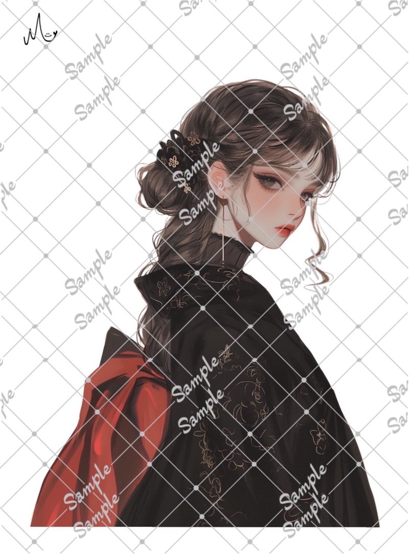 オリジナル人物ステッカー8月新作 - 貼紙 - 紙 