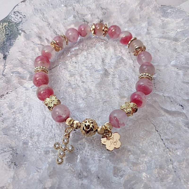 Aphrodite.C Sakura rain crystal bracelet-includes 14K gold anti-allergic accessories (designer style) Christmas gift - Bracelets - Crystal 