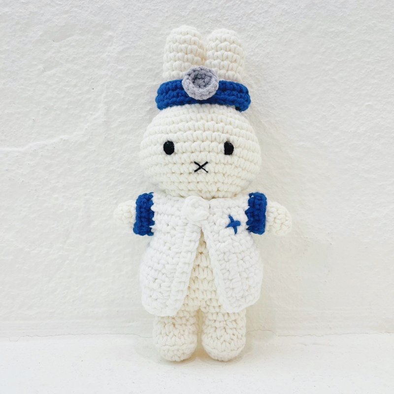 Just Dutch | Miffy handmade and her doctor uniform - Stuffed Dolls & Figurines - Cotton & Hemp White